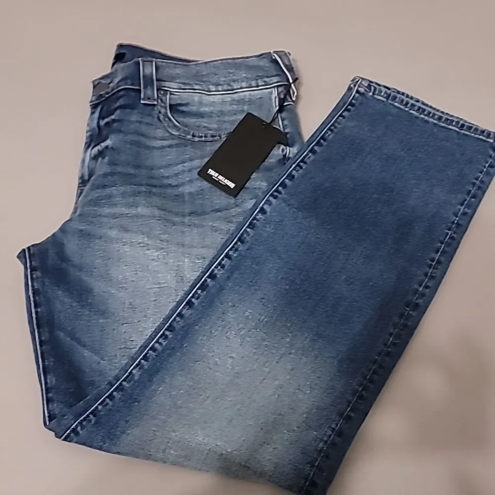 True Religion Rainbow Ricky Flap Relaxed Straight Men's Jeans Size 36